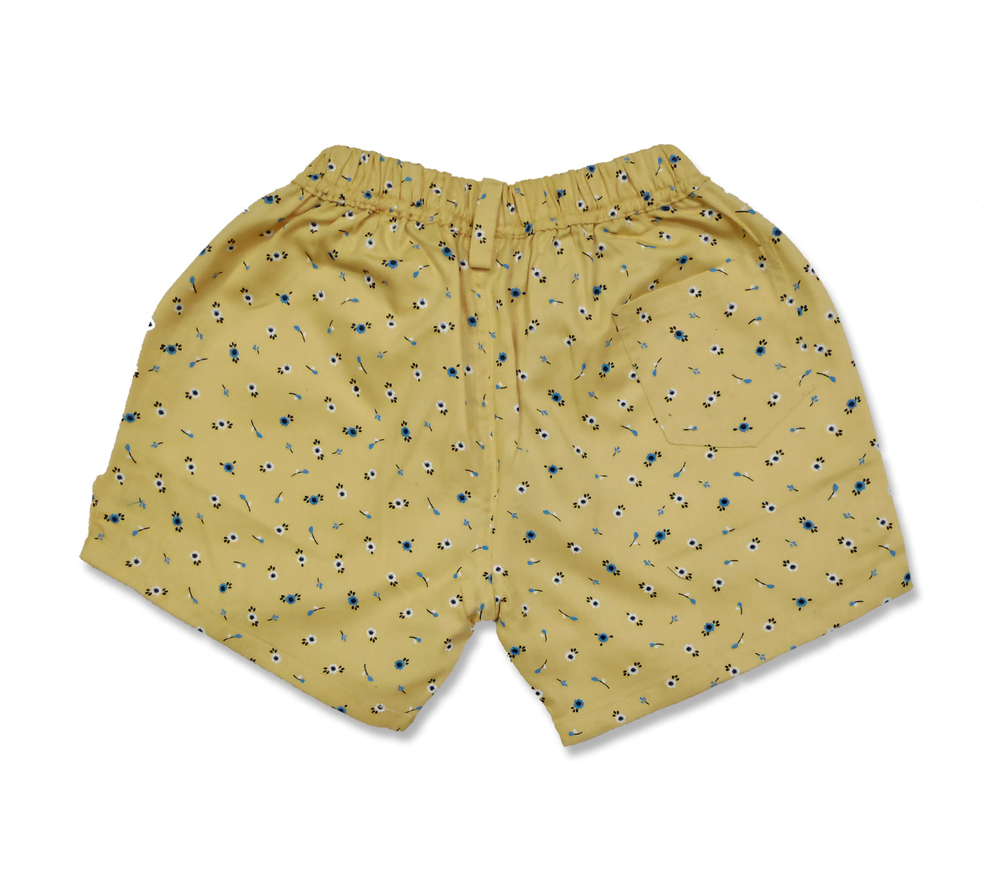 Pure Cotton Floral Girls Shorts - Yellow