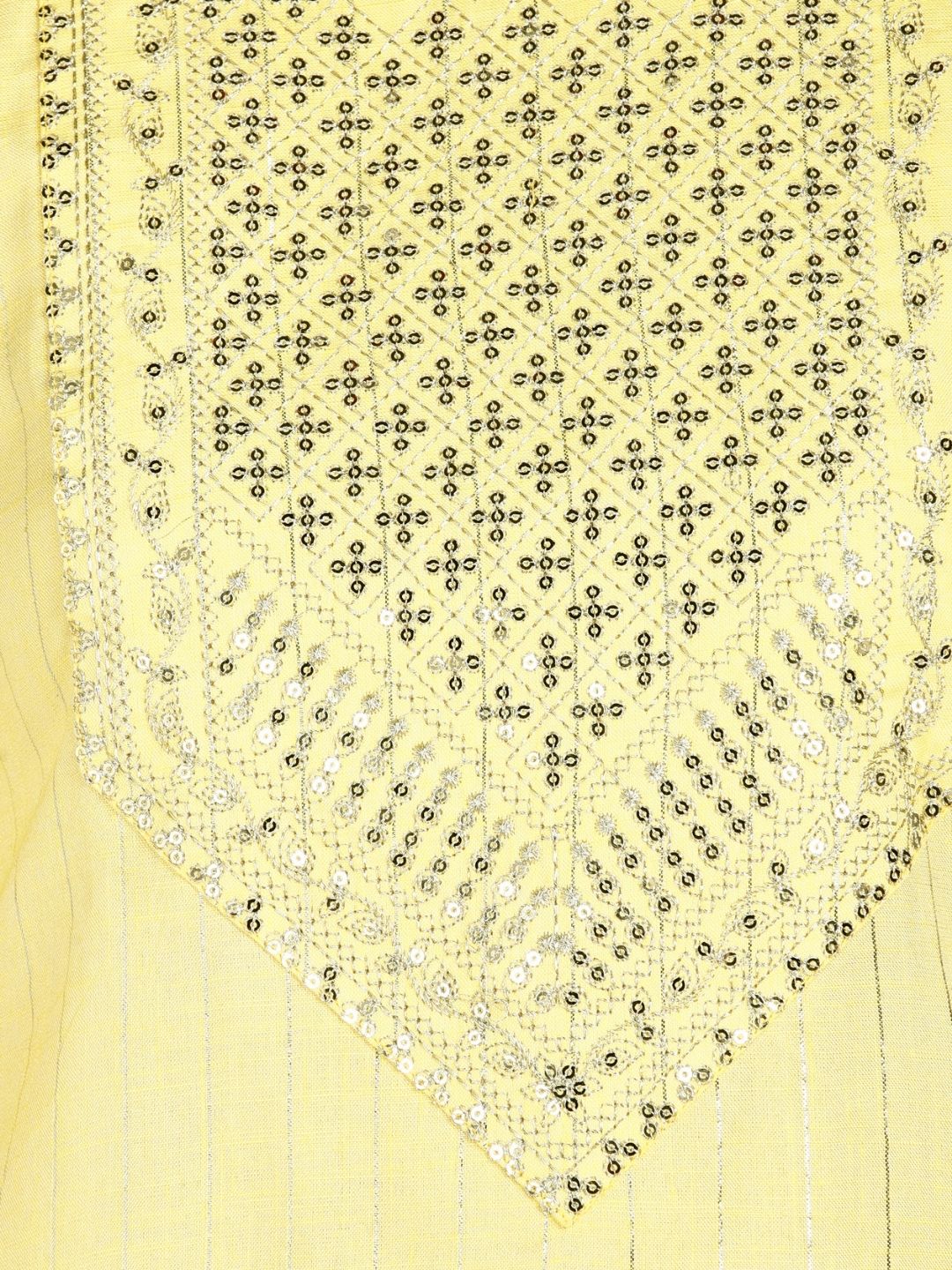 Sequin Embroidered Straight Kurta - Yellow