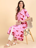 Shibori Tie & Dye A-line Kurta - Pink