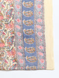 Floral Print Hand Embroidered Kurta, Pant, Dupatta Set - Beige