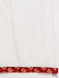 Floral Print Embroidered Nyra Cut Kurta, Pant and Dupatta Set - Red
