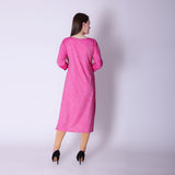 Rayon Slub Thread Embroidered Straight Kurta - Pink